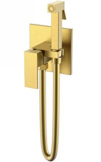 Гигиенический душ Boheme Qubic 477-MG со смесителем золото матовое